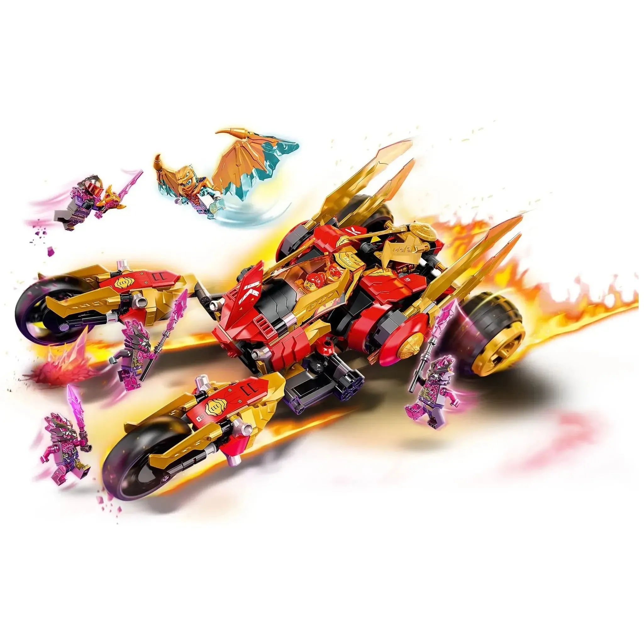 LEGO [Ninjago] - Kai's Golden Dragon Raider Building Set - Crystalized Series (71773) - Image 6