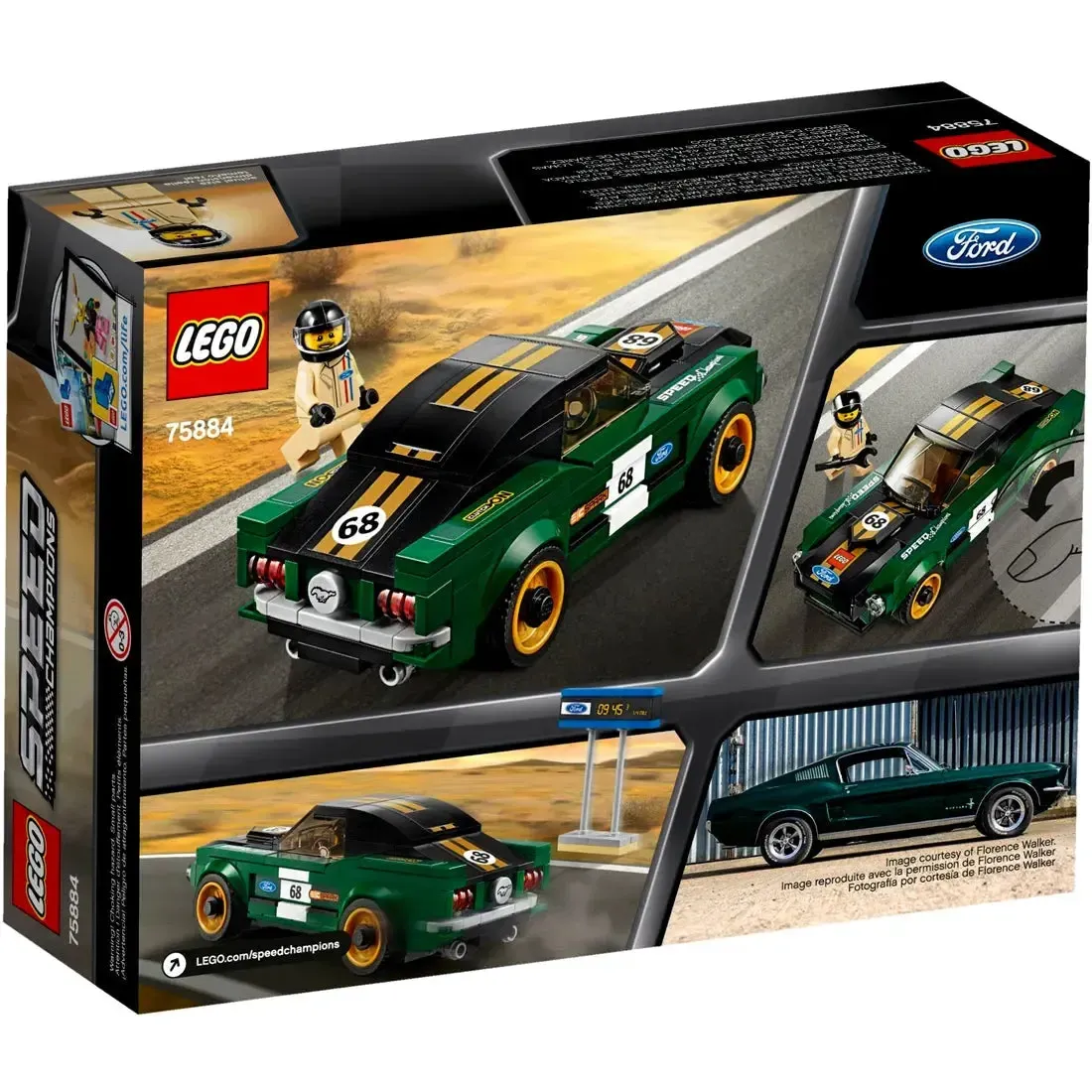 LEGO [Speed Champions] - 1968 Ford Mustang Fastback Building Set - Ford Series (75884) - Image 3