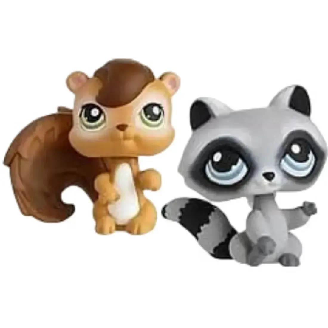 Littlest Pet Shop - Chipmunk & Raccoon Bobble-Head Figure Set - Hasbro - Sweet 'N Neat Pets Series (195-196) - Image 4