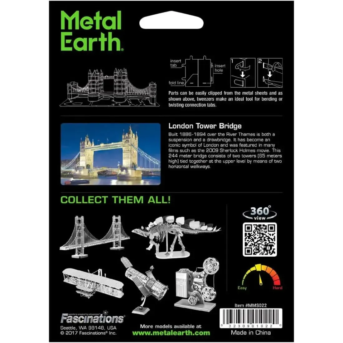 London Tower Bridge Figure Model Kit (Steel, Moderate Difficulty) - Fascinations - Metal Earth Series - Image 3