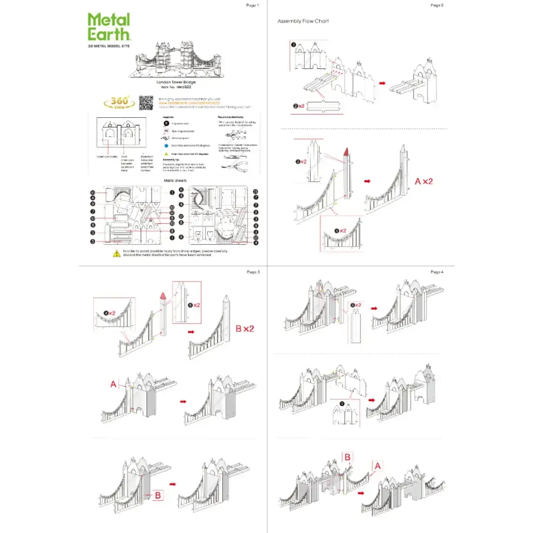 London Tower Bridge Figure Model Kit (Steel, Moderate Difficulty) - Fascinations - Metal Earth Series - Image 8