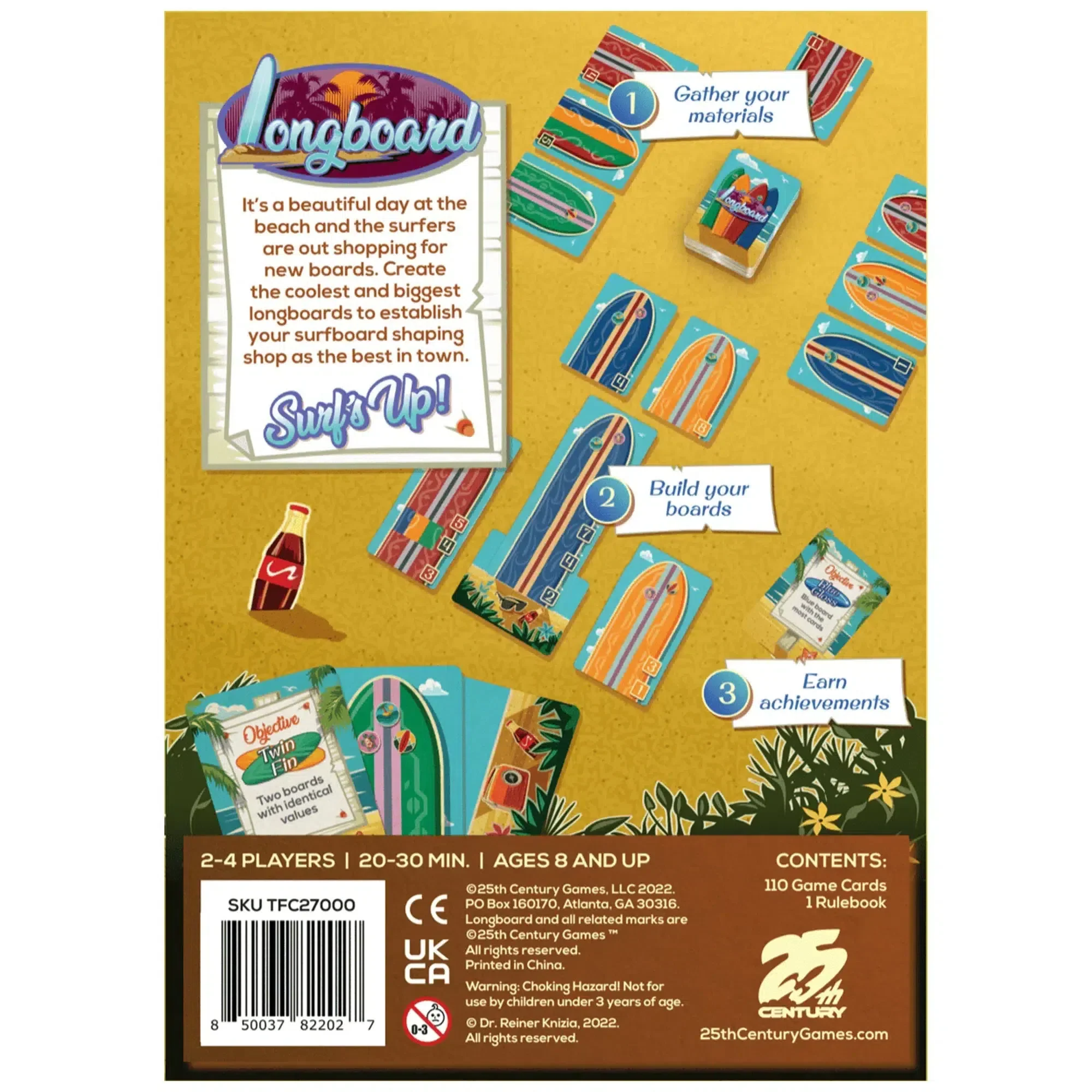 Longboard - Tile Placement Racing Card Game for Family, and Adults (2-4 Players, Ages 8+) - 25th Century Games - Image 3