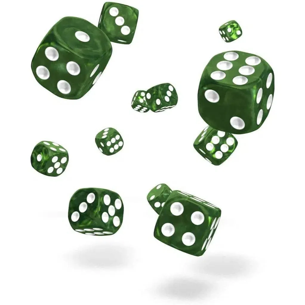 Marble Green D6 Dice Set (36 Dice, 12mm) - Oakie Doakie Dice - Image 2