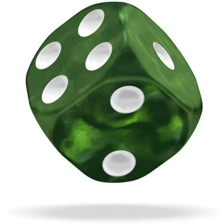 Marble Green D6 Dice Set (36 Dice, 12mm) - Oakie Doakie Dice - Image 4