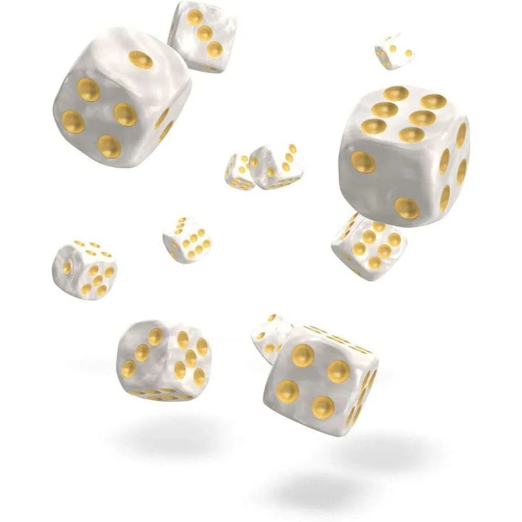Marble White D6 Dice Set (36 Dice, 12mm) - Oakie Doakie Dice - Image 2