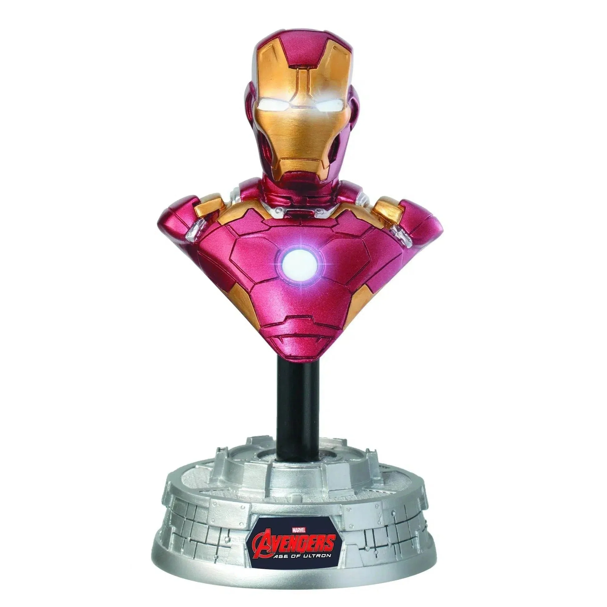 Marvel [Avengers: Age of Ultron] - Iron Man Mini-Bust Figure Statue Paperweight (6", Lights Up) - Monogram