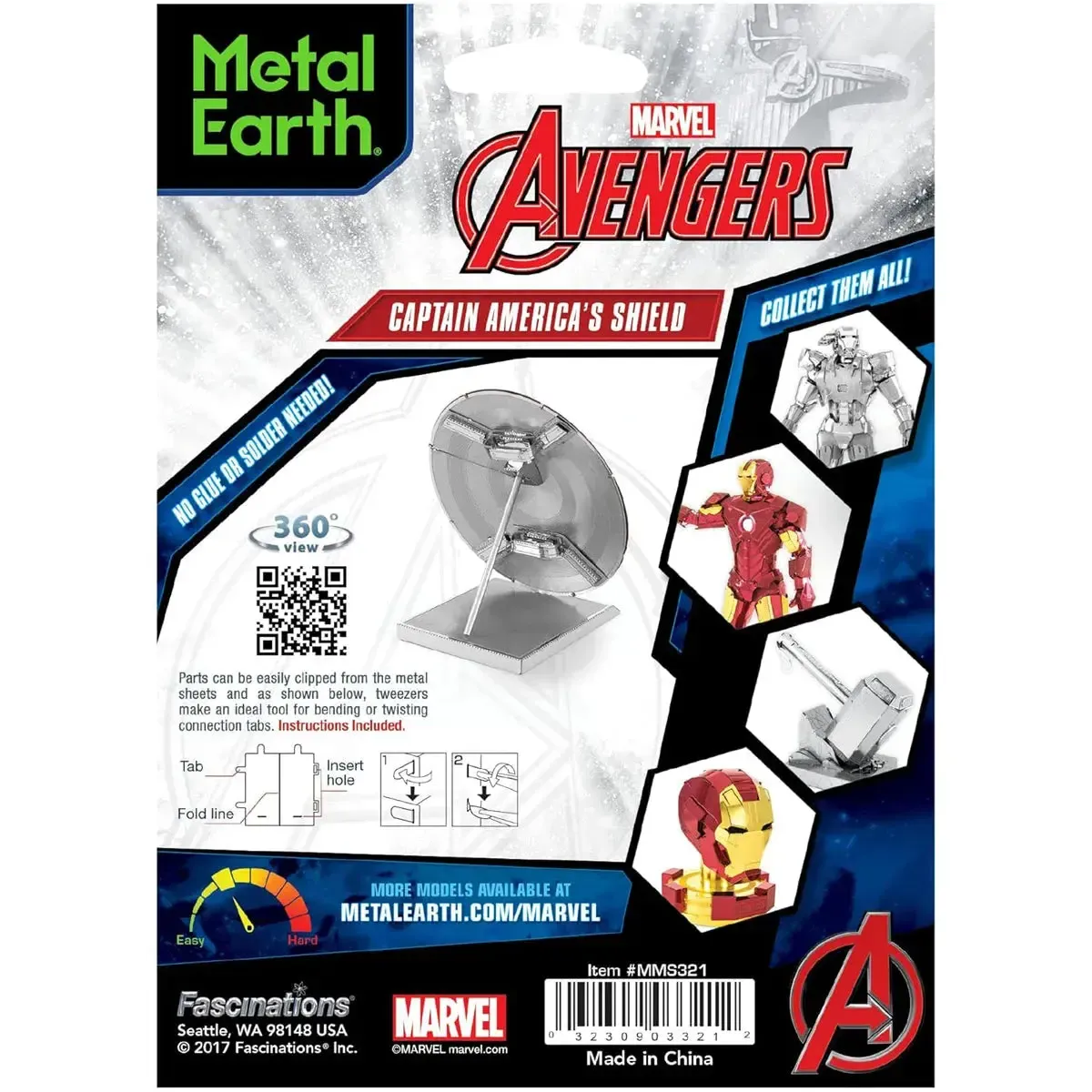Marvel [Avengers] - Captain America's Shield Model Kit (Steel, Moderate Difficulty) - Fascinations - Metal Earth Series - Image 3