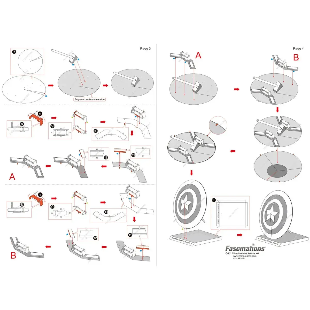 Marvel [Avengers] - Captain America's Shield Model Kit (Steel, Moderate Difficulty) - Fascinations - Metal Earth Series - Image 8