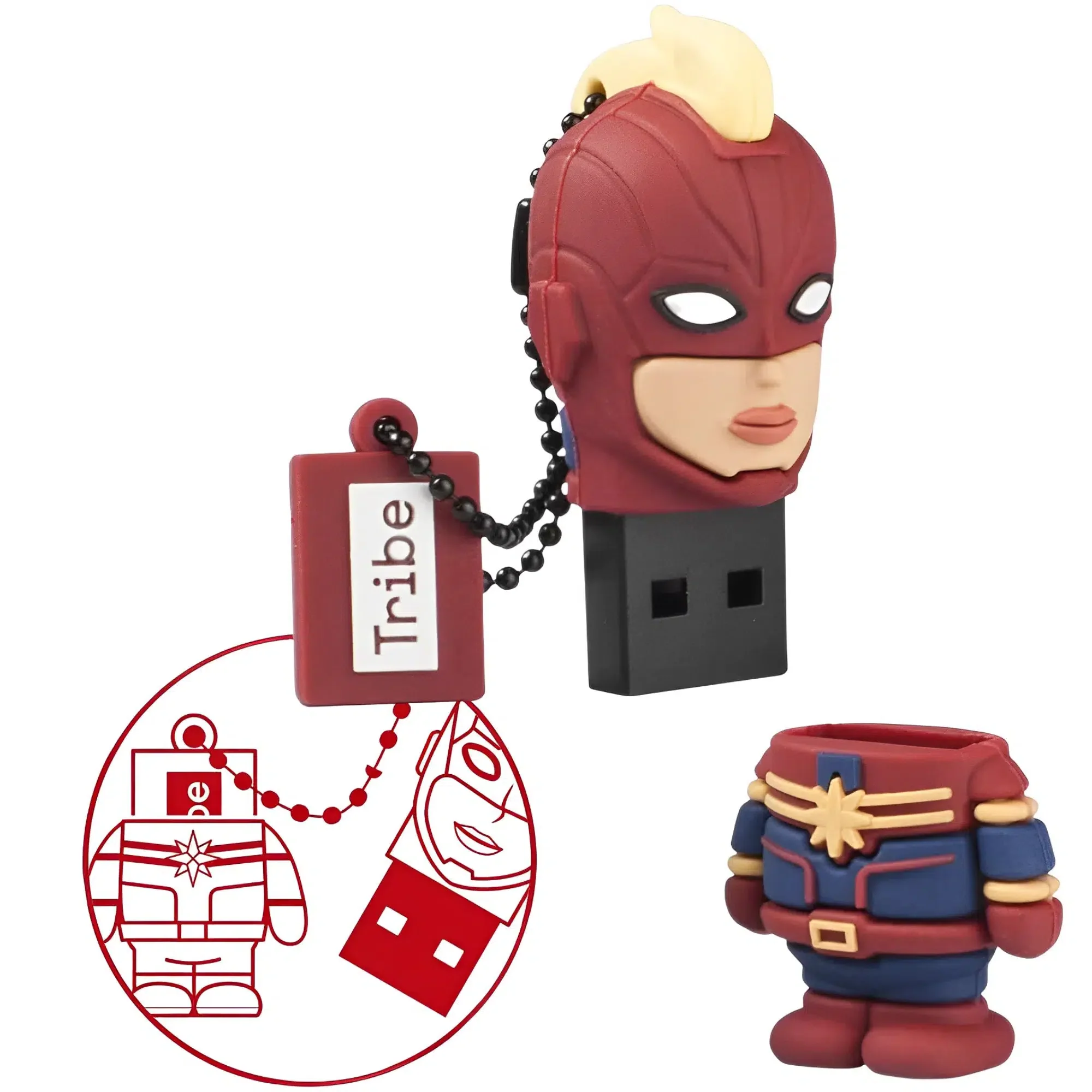 Marvel Avengers - Captain Marvel 16GB 2.0 USB Flash Drive - Tribe - Image 3