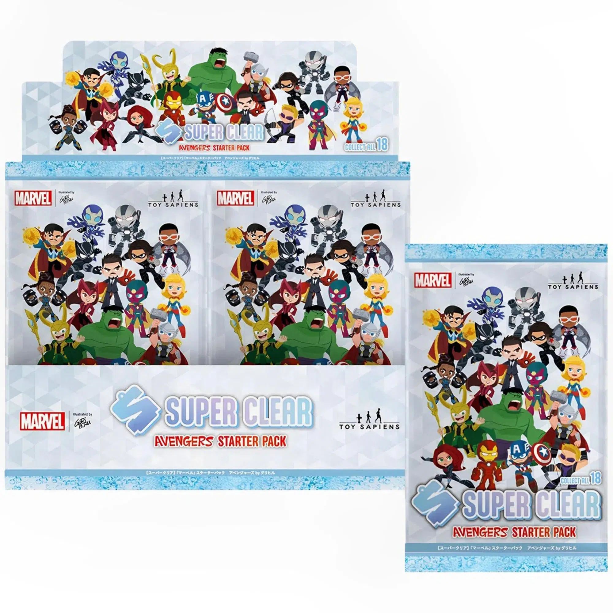 Marvel [Avengers] - Various Avengers Character Figure/Keychain/Card Booster Pack (Acrylic) - Toy Sapiens - Super Clear Series (5th Edition) - Image 2