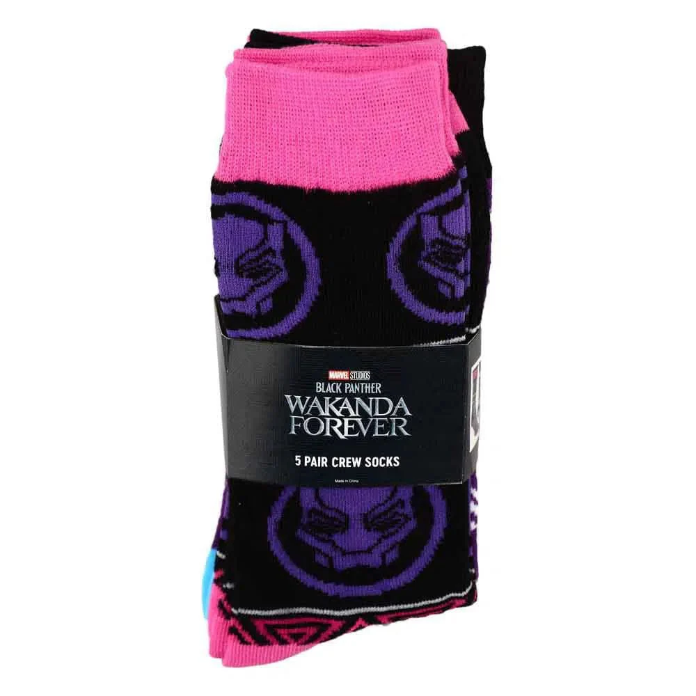 Marvel: Black Panther -  Wakanda Forever Crew Socks (5 Pairs) - Bioworld - Image 7