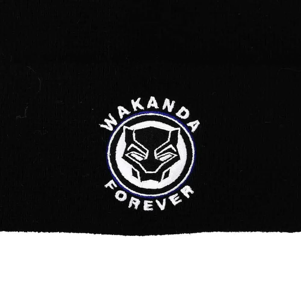 Marvel: Black Panther - "Wakanda Forever" Cuff Beanie Hat (Black) - Bioworld - Image 3