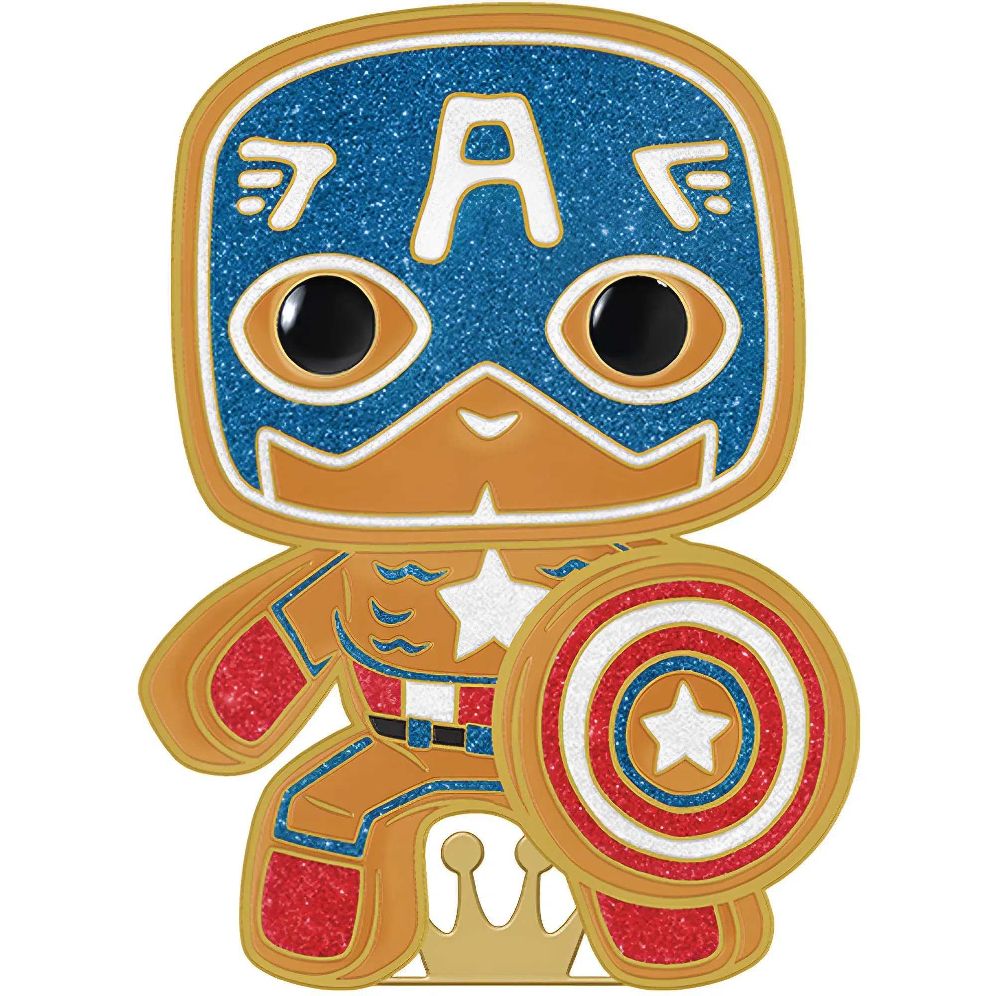 Marvel - Christmas Gingerbread Captain America Pin Badge (Enamel) - Funko - Pop! Anime Pin Series (37) - Image 2