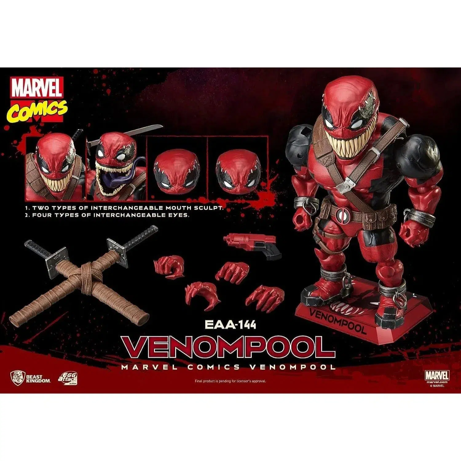 Marvel Comics [Venom x Deadpool] - Venompool Figure - Beast Kingdom - Egg Attack Action Series (EAA-144) - Image 3