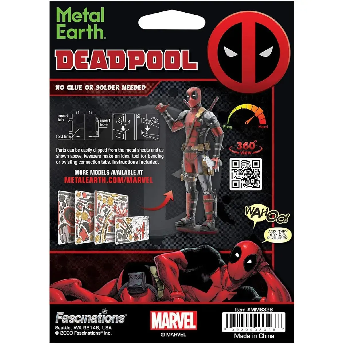 Marvel - Deadpool Figure Model Kit (Steel, Challenging Difficulty) - Fascinations - Metal Earth Series - Image 3