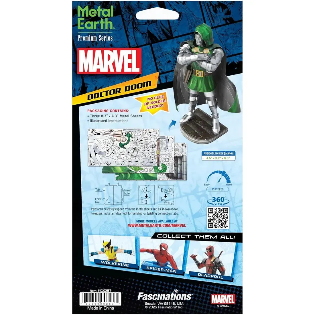Marvel - Doctor Doom Figure Model Kit (Steel, Challenging Difficulty) - Fascinations - Metal Earth Premium Series - Image 3