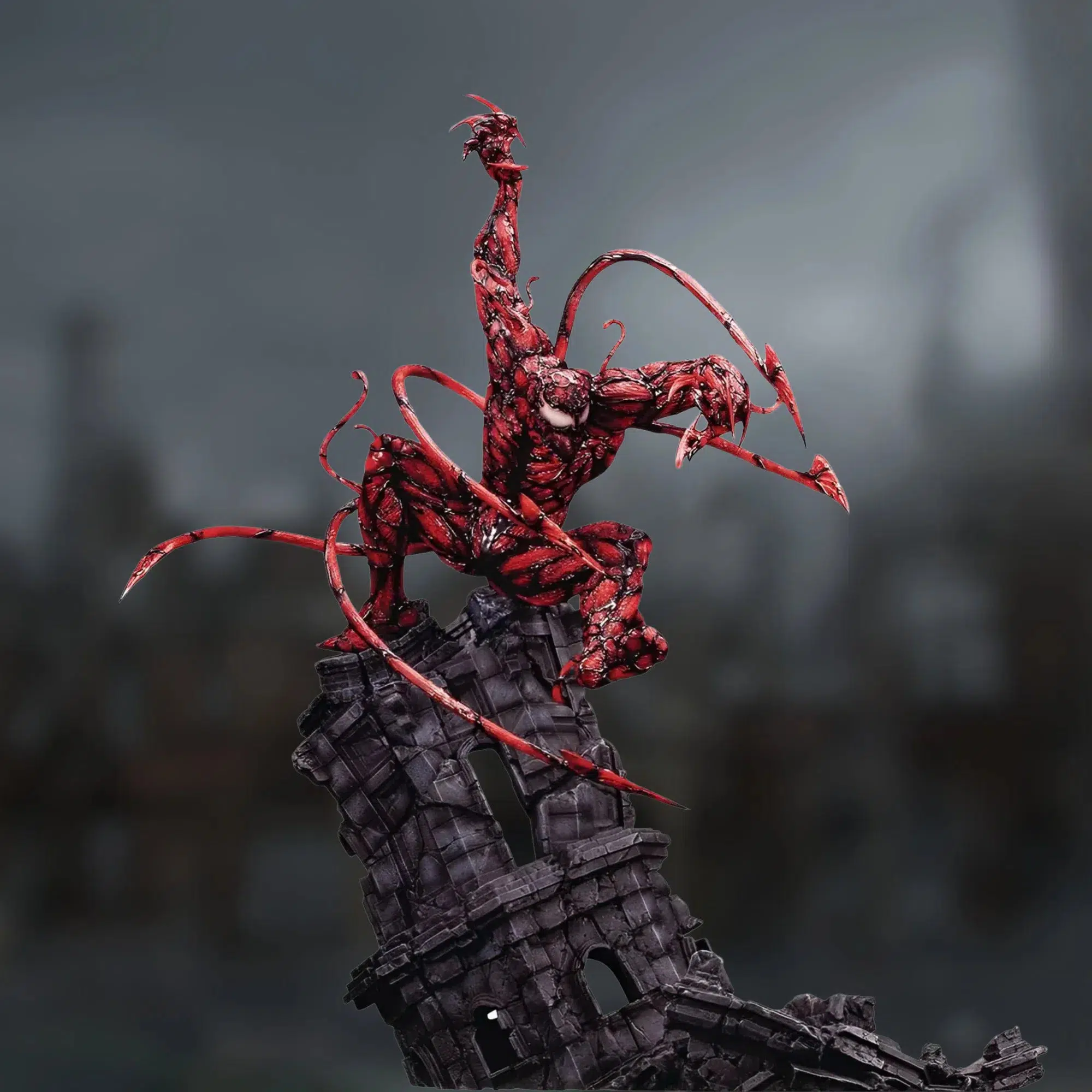 Marvel [Maximum Carnage] - Carnage on Rubble Statue Figure (23.62") - Kotobukiya - Fine Art Series - Image 9
