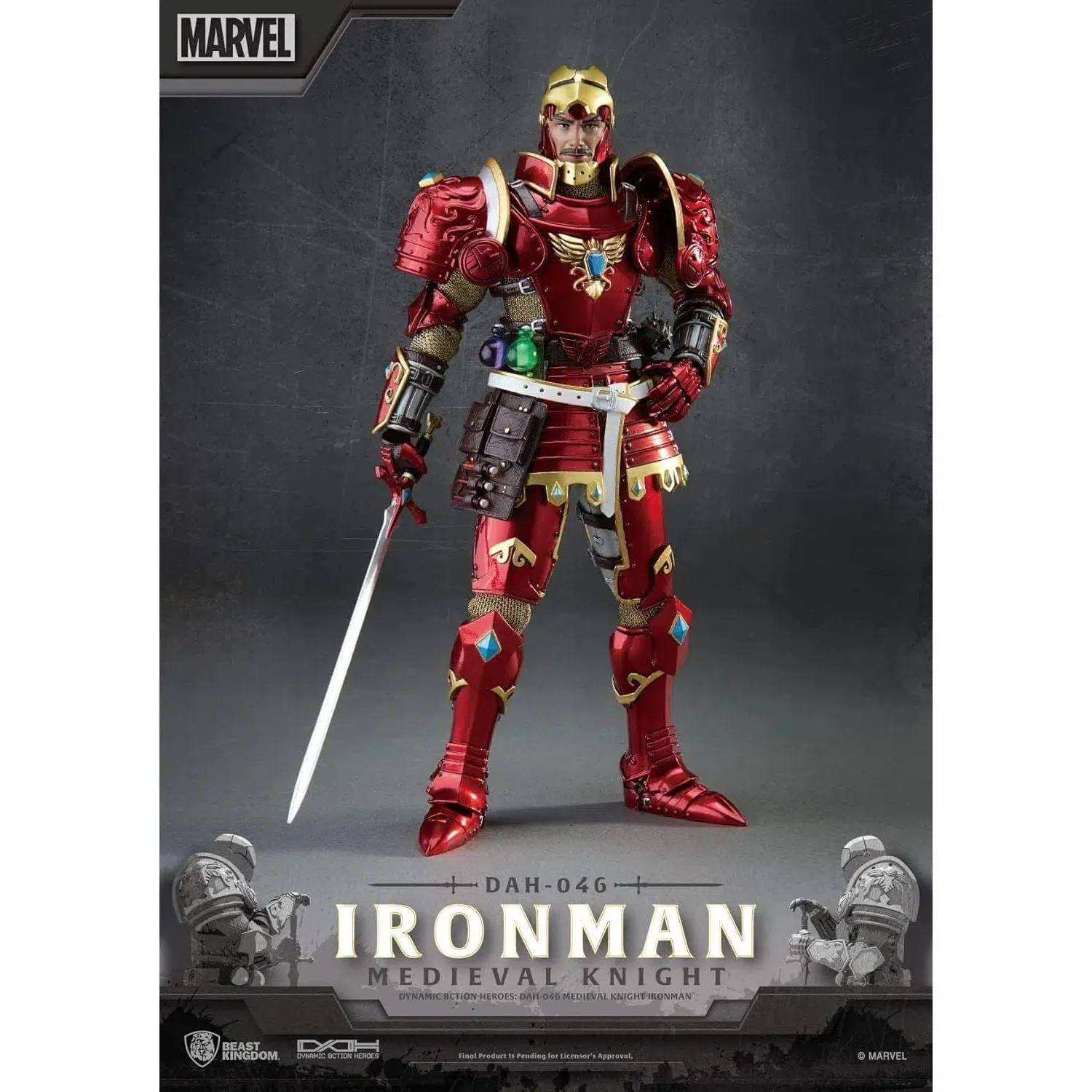 Marvel - Medieval Knight Iron Man Figure - Beast Kingdom - Dynamic 8ction Heroes Series (DAH-046) - Image 5