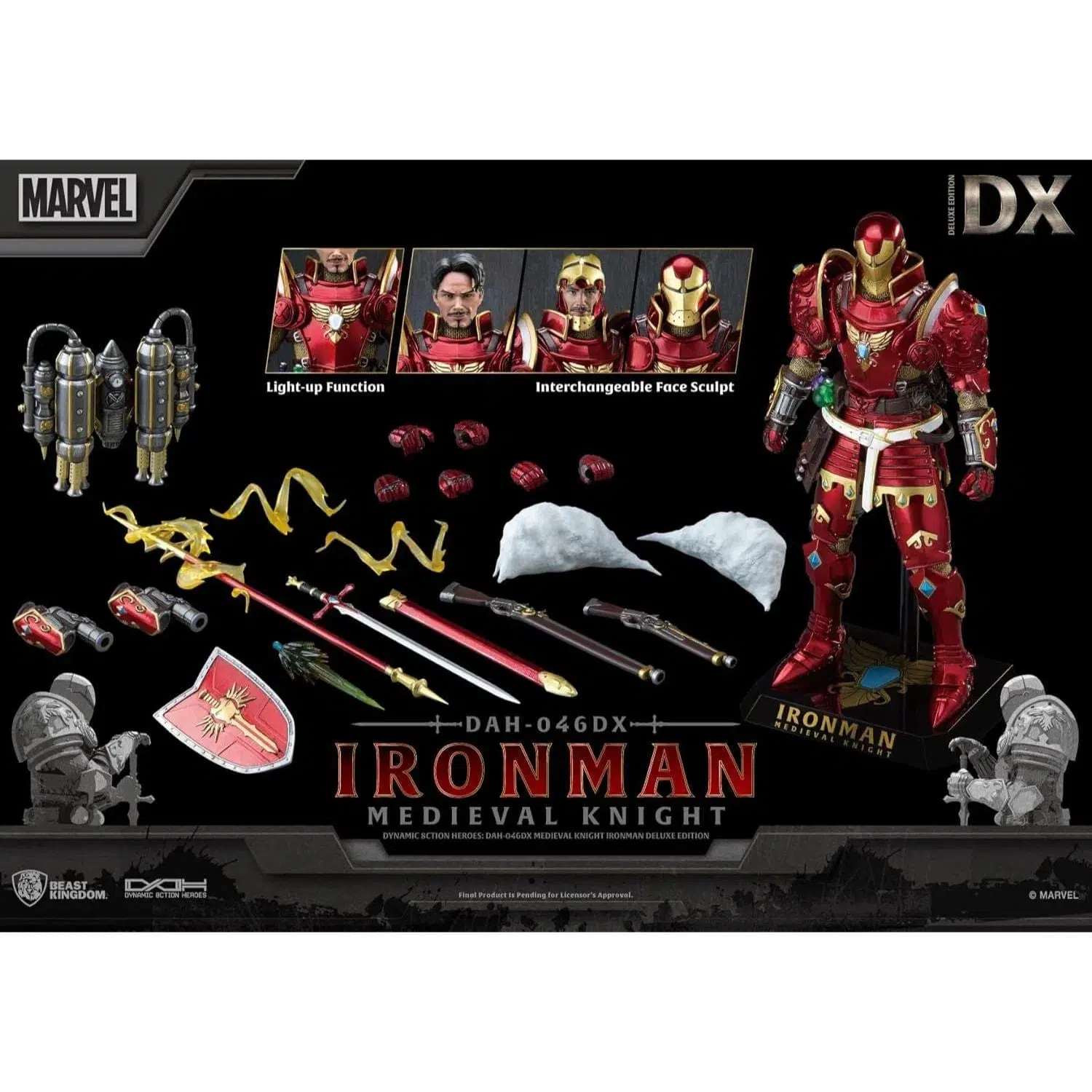 Marvel - Medieval Knight Iron Man Figure (Deluxe Version) - Beast Kingdom - Dynamic 8ction Heroes Series (DAH-046DX) - Image 5