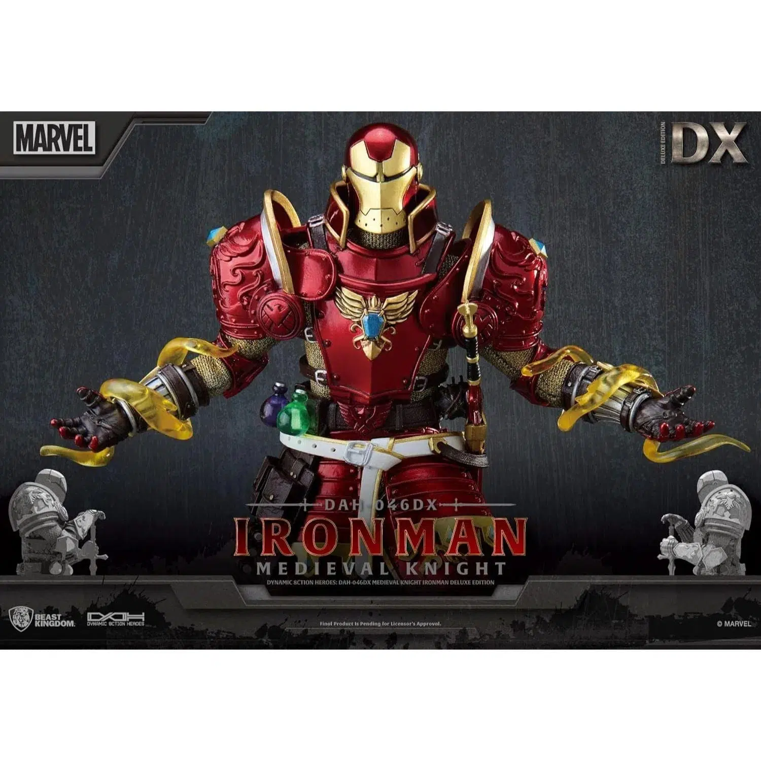 Marvel - Medieval Knight Iron Man Figure (Deluxe Version) - Beast Kingdom - Dynamic 8ction Heroes Series (DAH-046DX) - Image 6