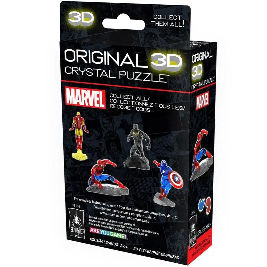 Marvel [Spider-Man] - Superhero Landing Spider-Man Figure 3D Crystal Puzzle (Translucent) - University Games - Bepuzzled Series - Image 3