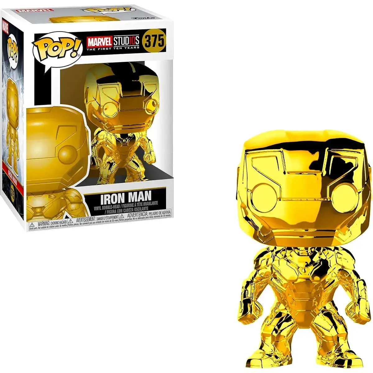 Marvel Studios: The First Ten Years - Gold Iron-Man Bobble-Head Figure - Funko - Pop! Series (375) - Image 4