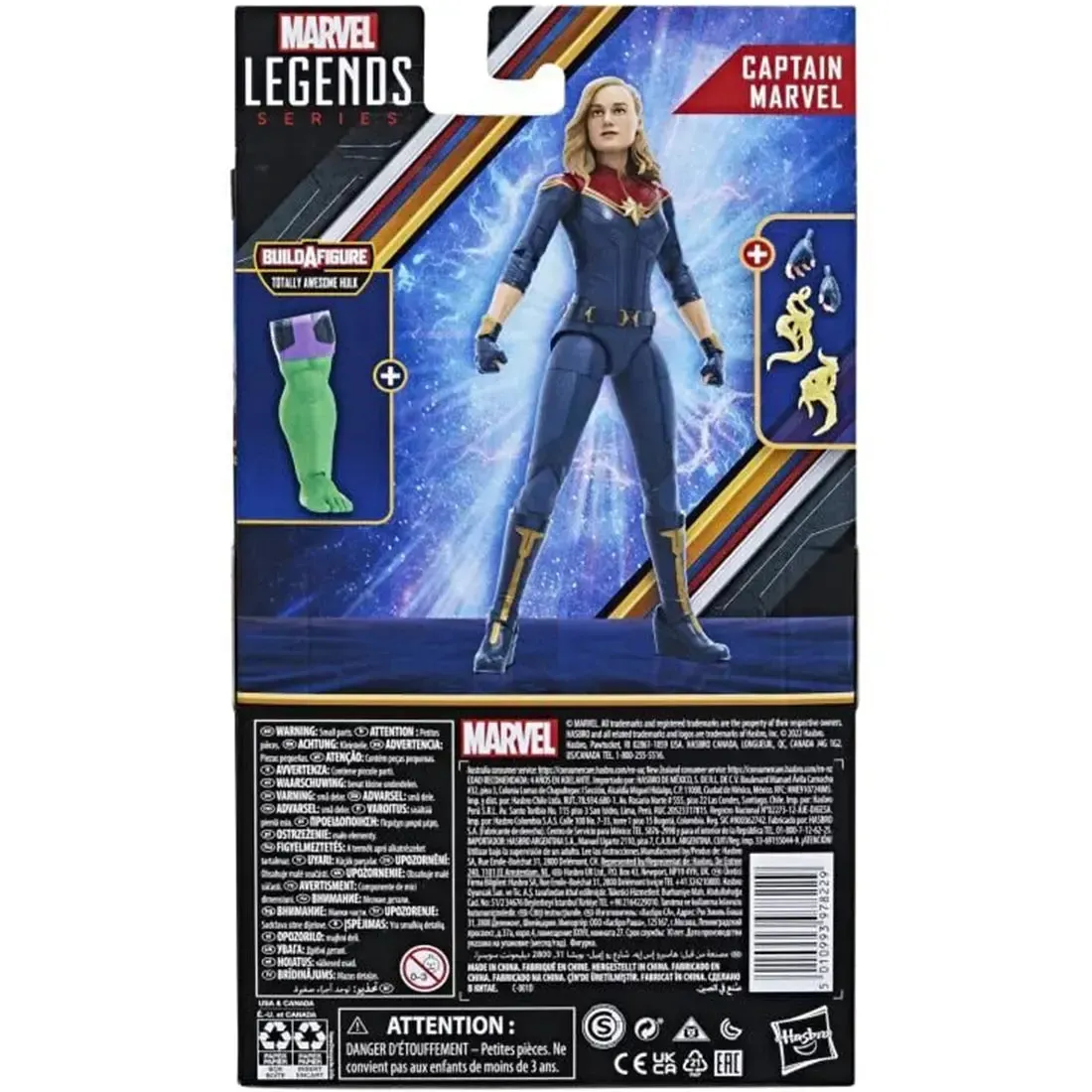 Marvel [The Marvels] - Captain Marvel Action Figure (6") - Hasbro - Marvel Legends Series [Build a Figure: Totally Awesome Hulk] - Image 3