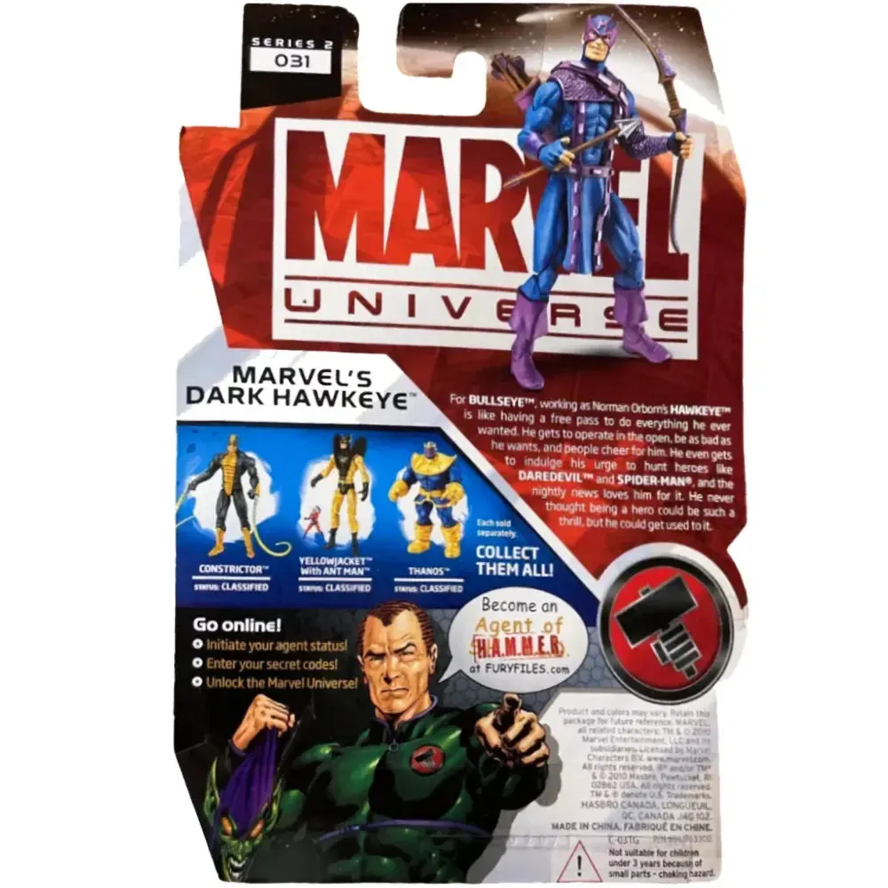 Marvel Universe - Bullseye Dark Hawkeye Action Figure (3.75") - Hasbro - Marvel Universe Series 5 (012) - (2013) - Image 3
