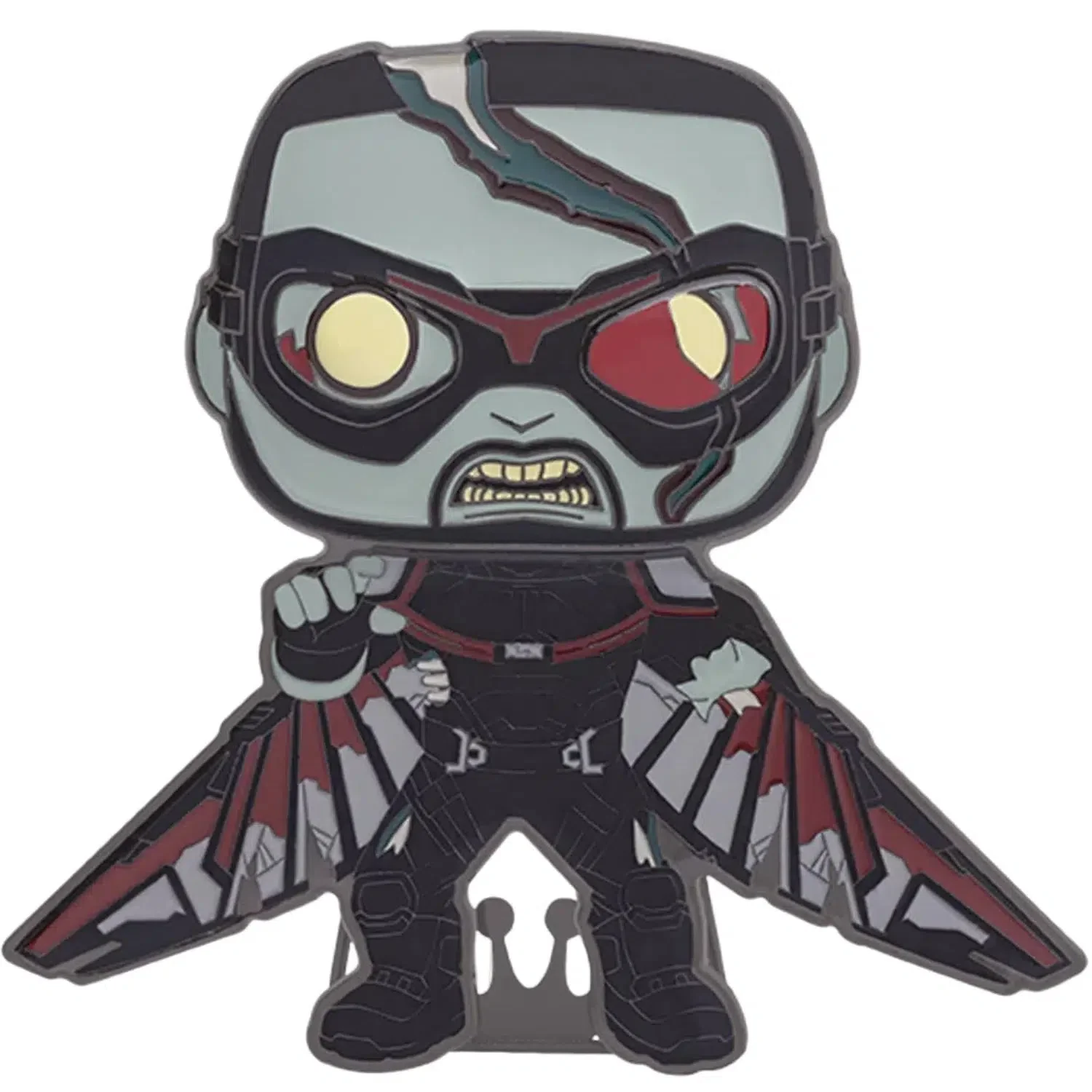 Marvel: What If...? - Zombie Falcon Pin Badge (#19, Glows in the Dark, Enamel) - Funko - Pop! Pin Series - Image 2