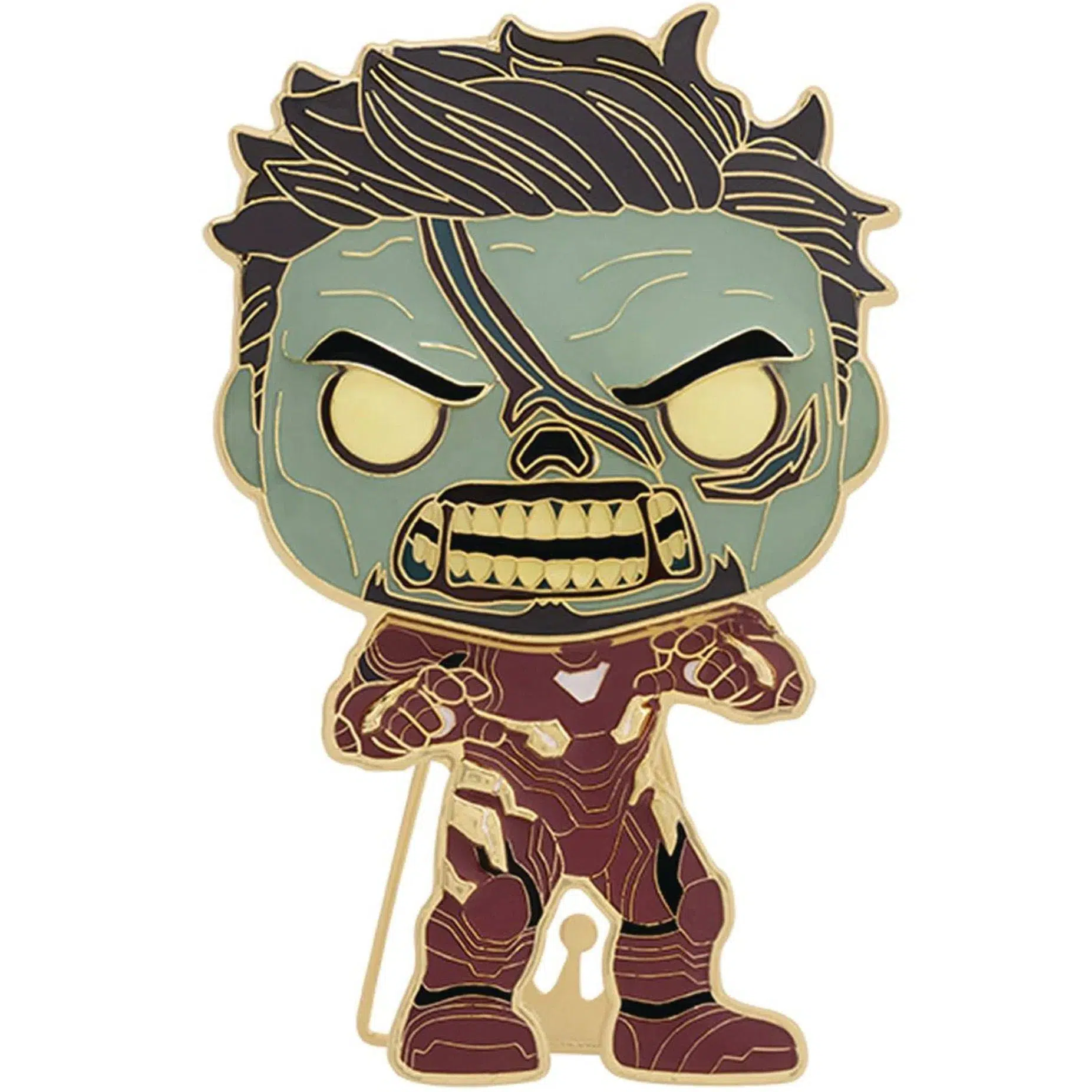 Marvel: What If...? - Zombie Iron Man Pin Badge (#20, Glows in the Dark, Enamel) - Funko - Pop! Pin Series - Image 2