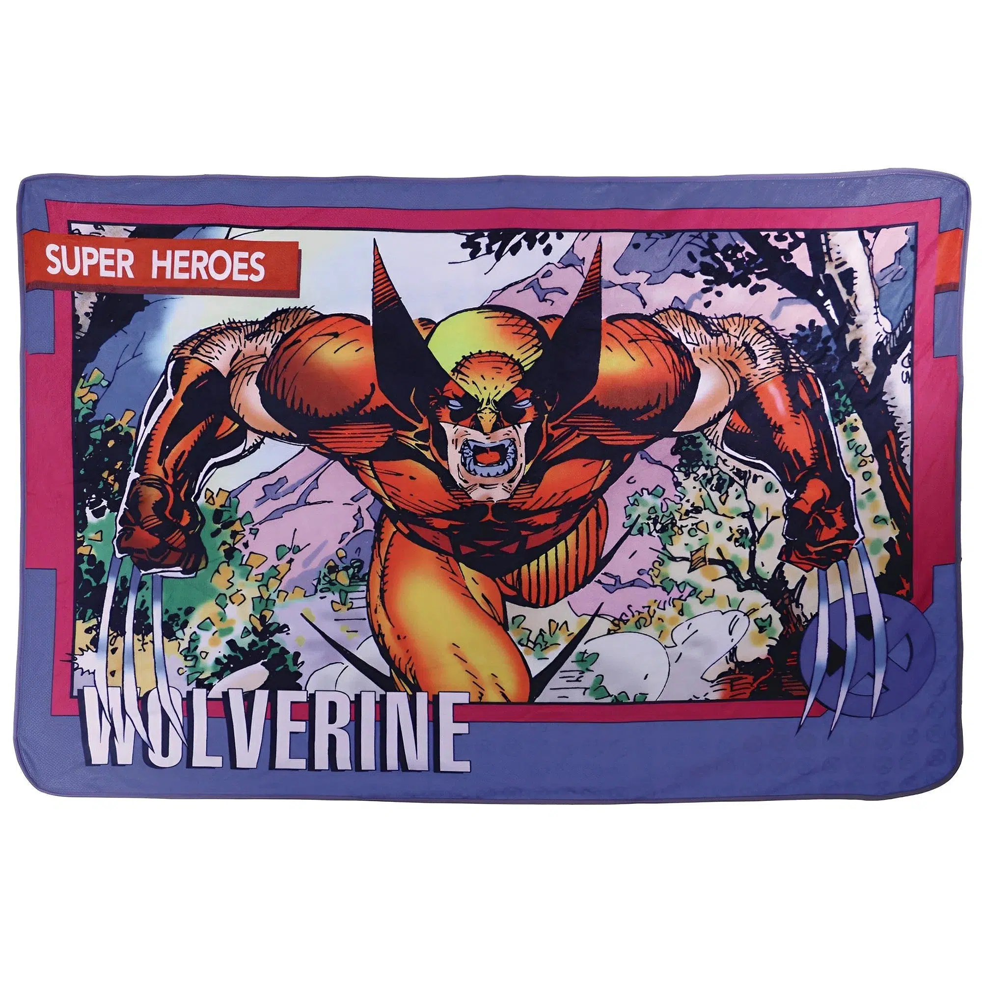 Marvel: X-Men - 1992 Wolverine Trading Card Blanket & Tin (Fleece, 63"x45") - Surreal Entertainment - San Diego Comic-Con SDCC 2023 Exclusive - Image 2