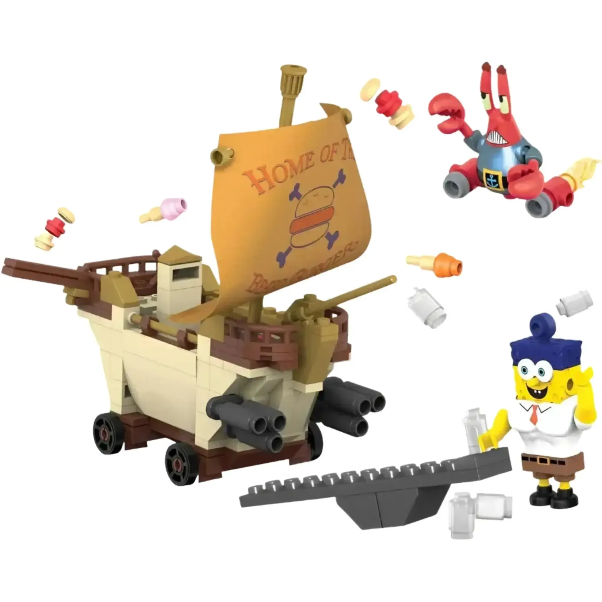 Mega Bloks [The SpongeBob Movie: Sponge Out of Water] - Burgermobile Showdown Building Set (CND25) - Image 2