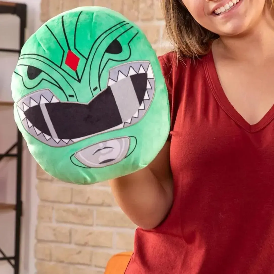 Mighty Morphin Power Rangers - Green Ranger Head Plush (6") - Tomy - Club Mocchi Mocchi Series - Image 2