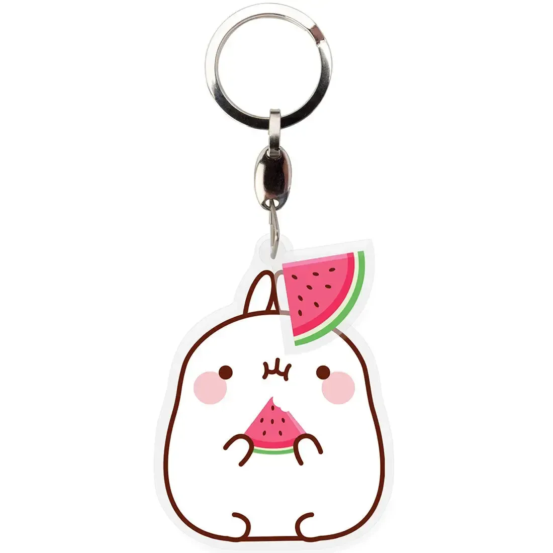 Molang - Hungry Molang Keychain with Watermelon Charm (Acrylic) - ABYstyle - Image 2