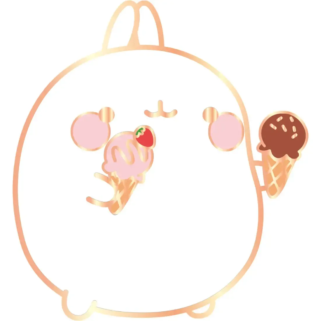 Molang - Ice Cream Molang Pin Badge Set (2", Metal) - ABYstyle - Image 3