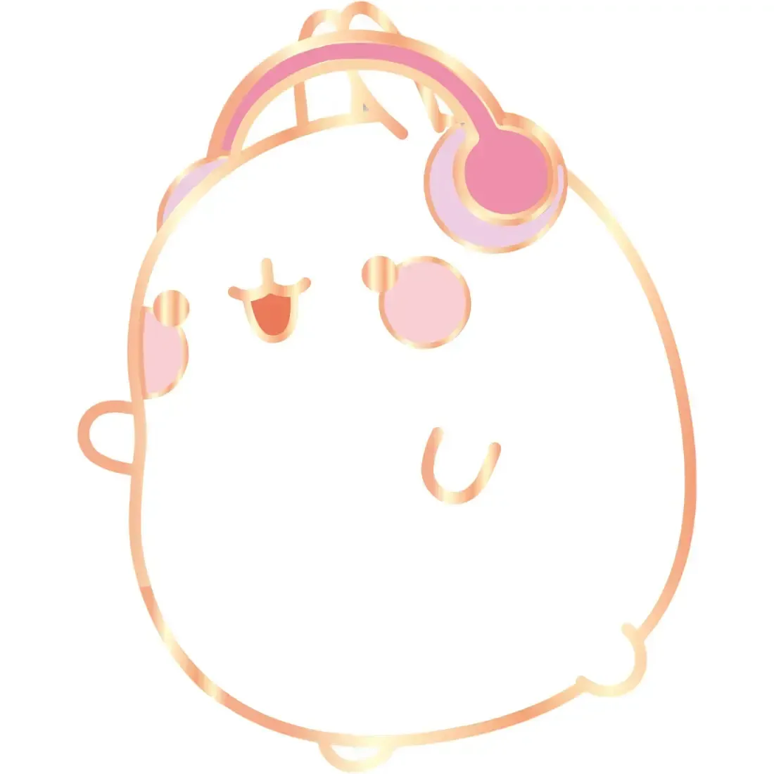 Molang - Piu-Piu & Molang Listening to Music Pin Badge Set (Metal) - ABYstyle - Image 4