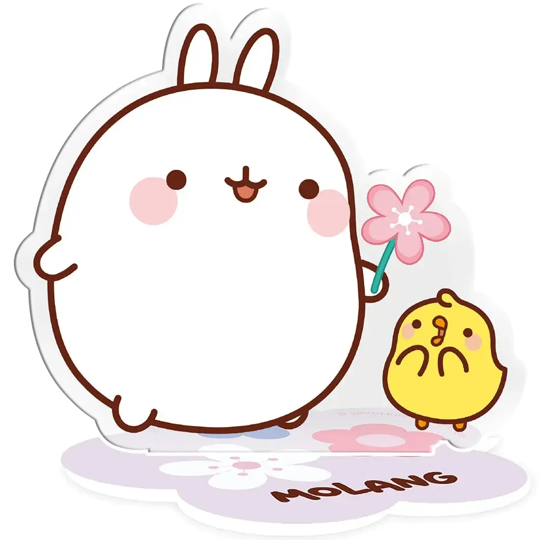 Molang - Piu Piu & Molang with Flower Standee Figure (3" Acrylic) - ABYstyle - Acryl Series - Image 2