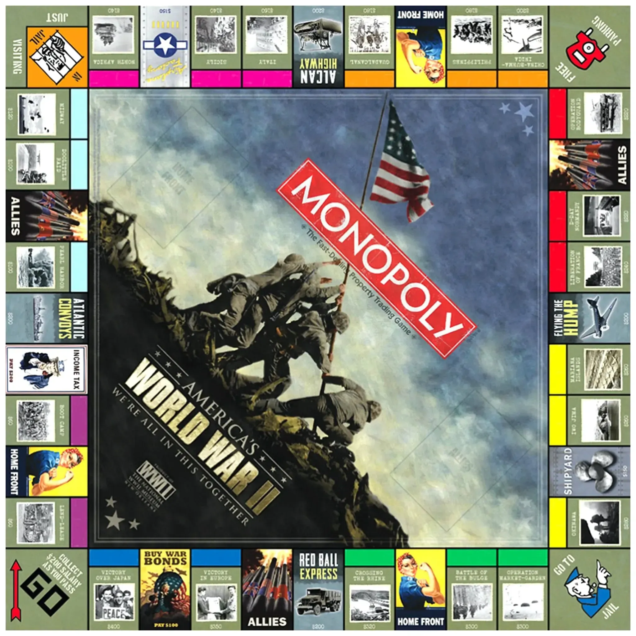 Monopoly: America’s World War II We’re All In This Together Edition - Economic War Board Game for Family, Adults, and Children (2-6 Players, Ages 8+) - USAopoly - Image 4