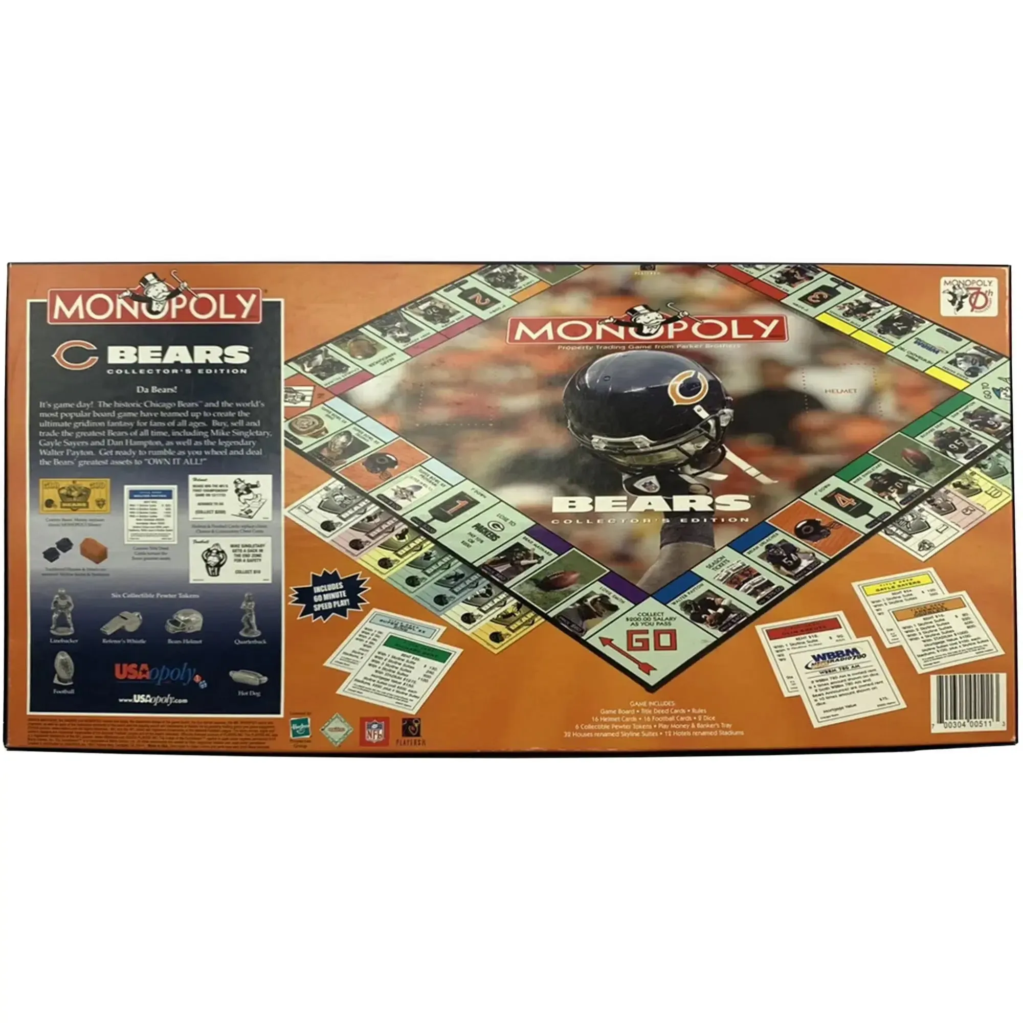 Monopoly: Chicago Bears Collector's Edition - Competitive Football Board Game for Family, Adults, and Children (2-6 Players, Ages 8+) - USAopoly - Image 3