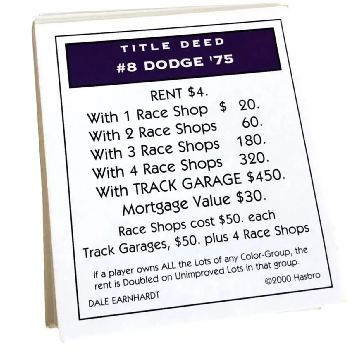 Monopoly: Dale Earnhardt Collector's Edition - Competitive Racing Board Game for Family and Adults (2-8 Players, Ages 8+) - USAopoly - Image 6