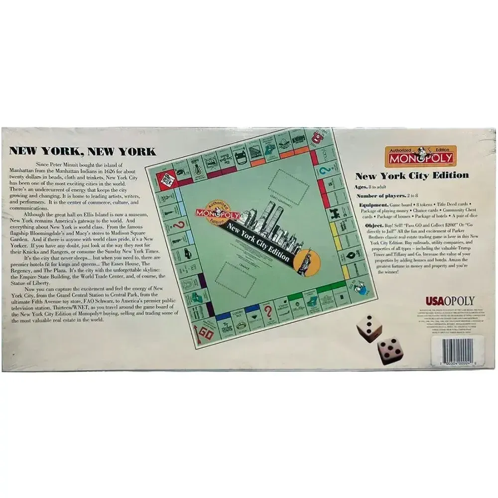 Monopoly: New York City Edition - Economic Civilization Board Game for Family, Adults, and Children (2-8 Players, Ages 8+) - USAopoly - (1995) - Image 3