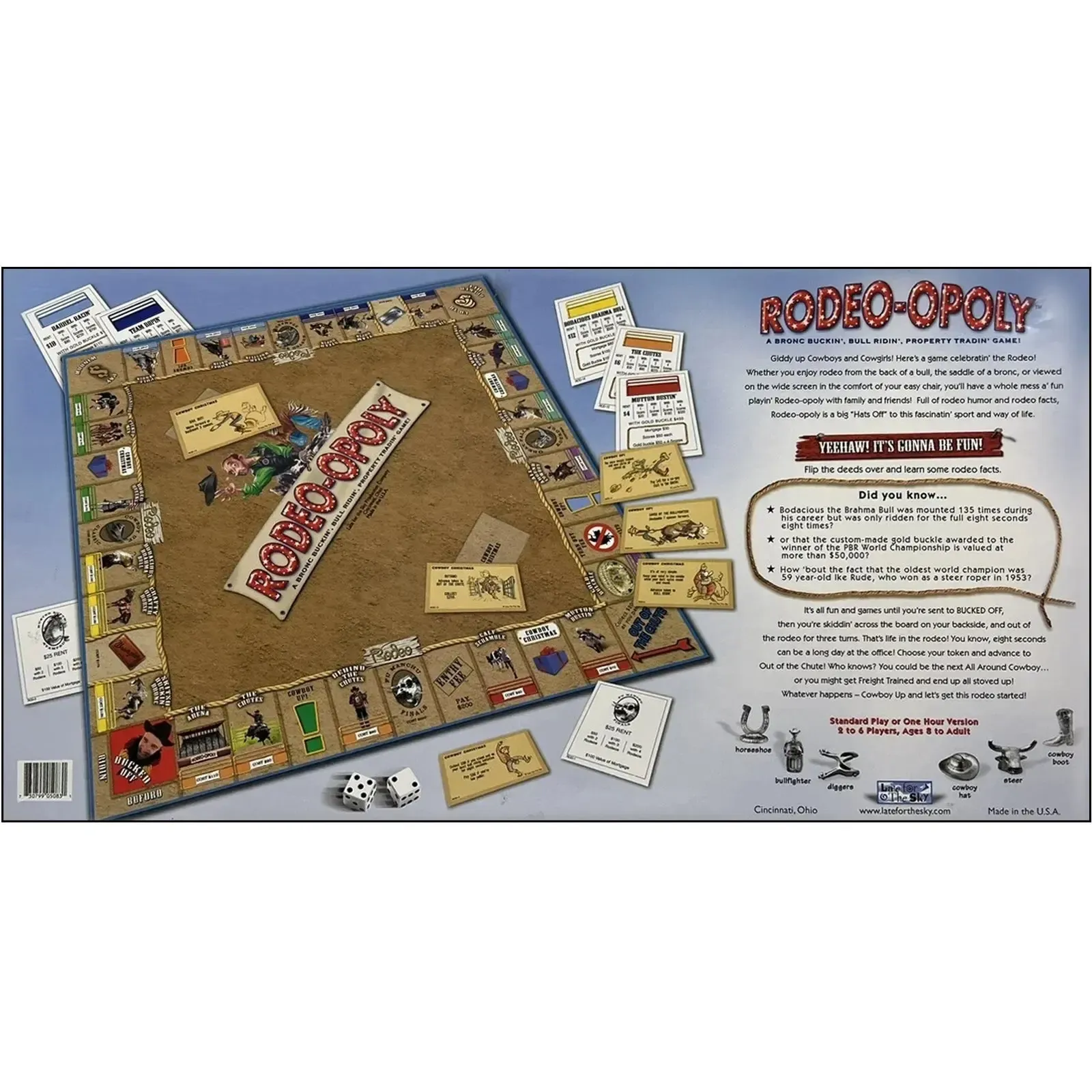 Monopoly: Rodeo-Opoly Edition - Economic Sports Board Game for Family, Adults, and Children (2-6 Players, Ages 8+) - Late for the Sky - Image 3