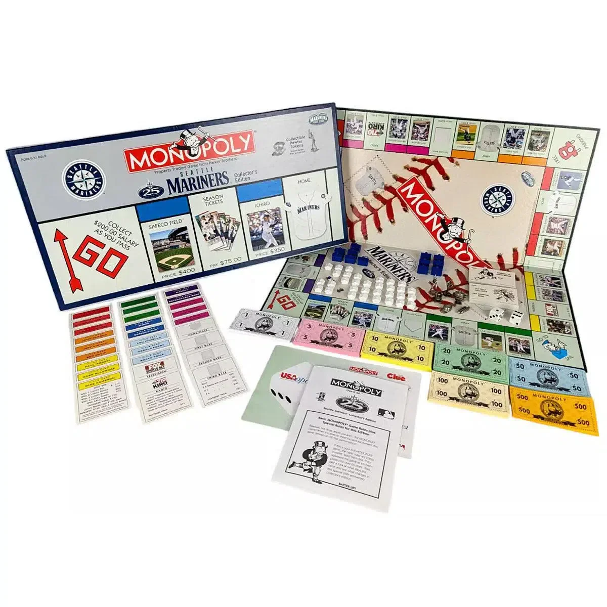 Monopoly: Seattle Mariners Collector's Edition [MLB] - Economic Baseball Board Game for Family, Adults, and Children (2-6 Players, Ages 8+) - USAopoly - (2001) - Image 2