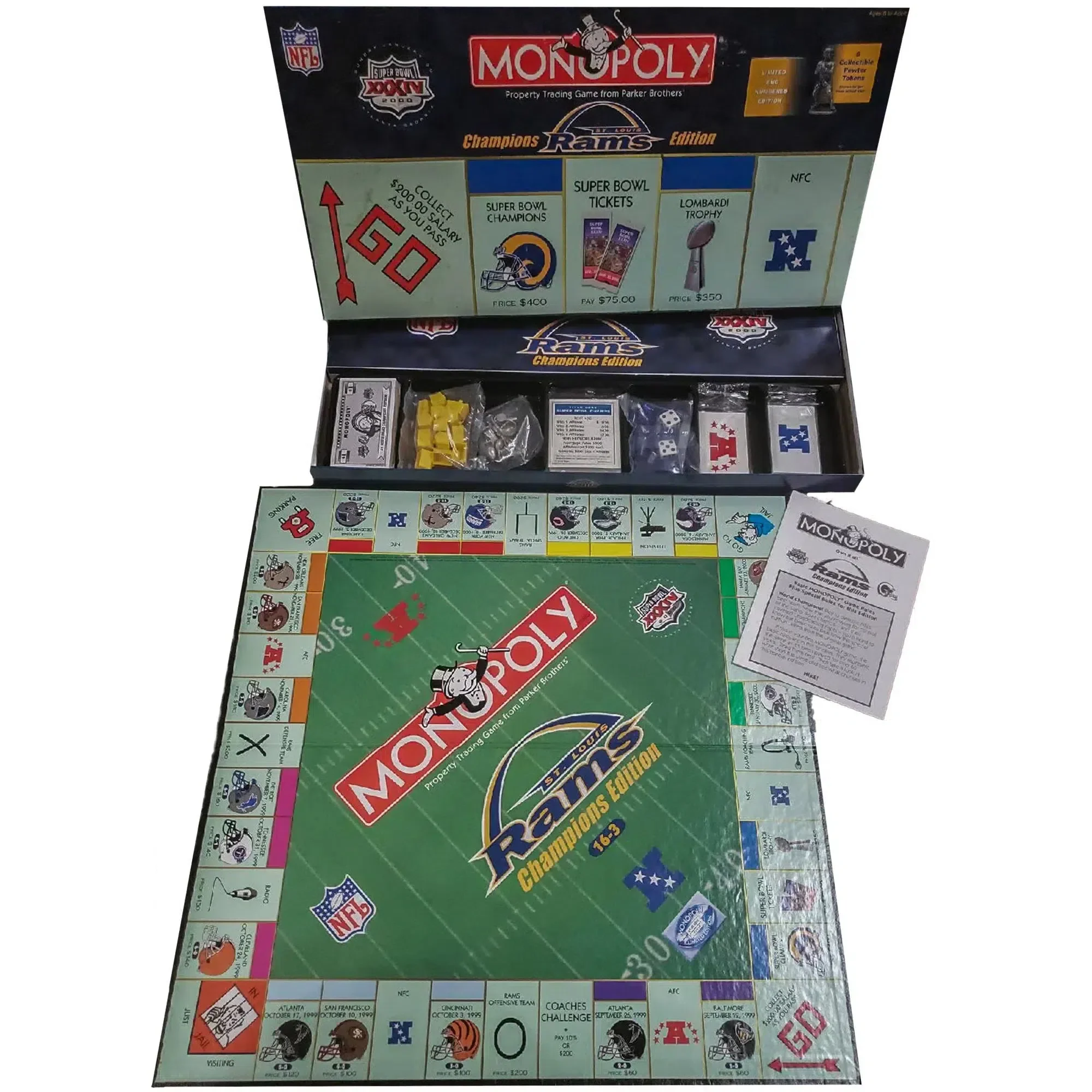 Monopoly: St. Louis Rams Champions Edition [NFL] - Economic Football Board Game for Family, and Adults (2-6 Players, Ages 8+) - USAopoly - Image 2