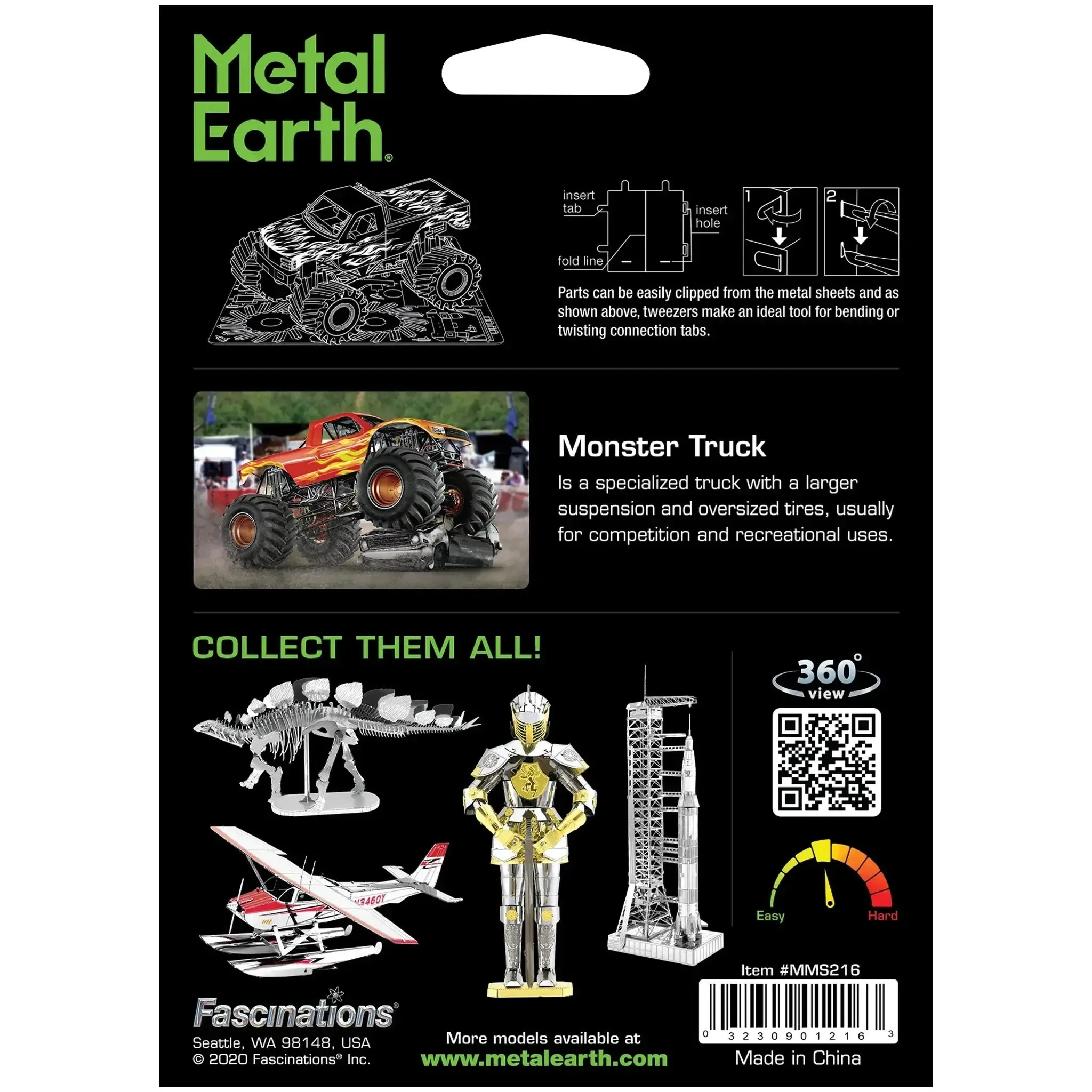 Monster Truck Figure Model Kit (1:65 Scale, Steel, Moderate Difficulty) - Fascinations - Metal Earth Series - (2023) - Image 3