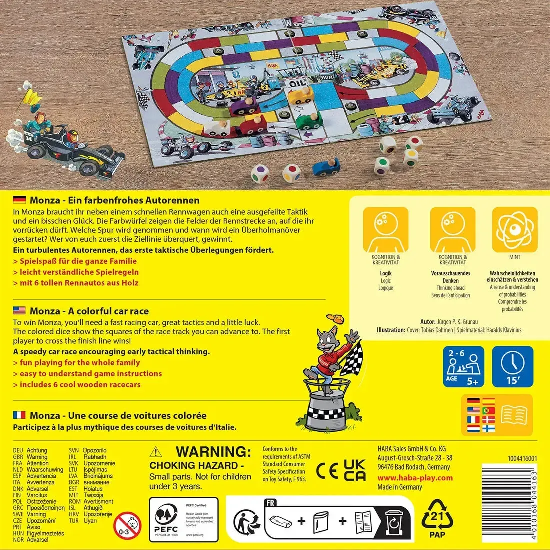Monza - Dice-Based Racing Board Game for Adults, Family, and Children (2-6 Players, Ages 5+) - HABA - Image 3