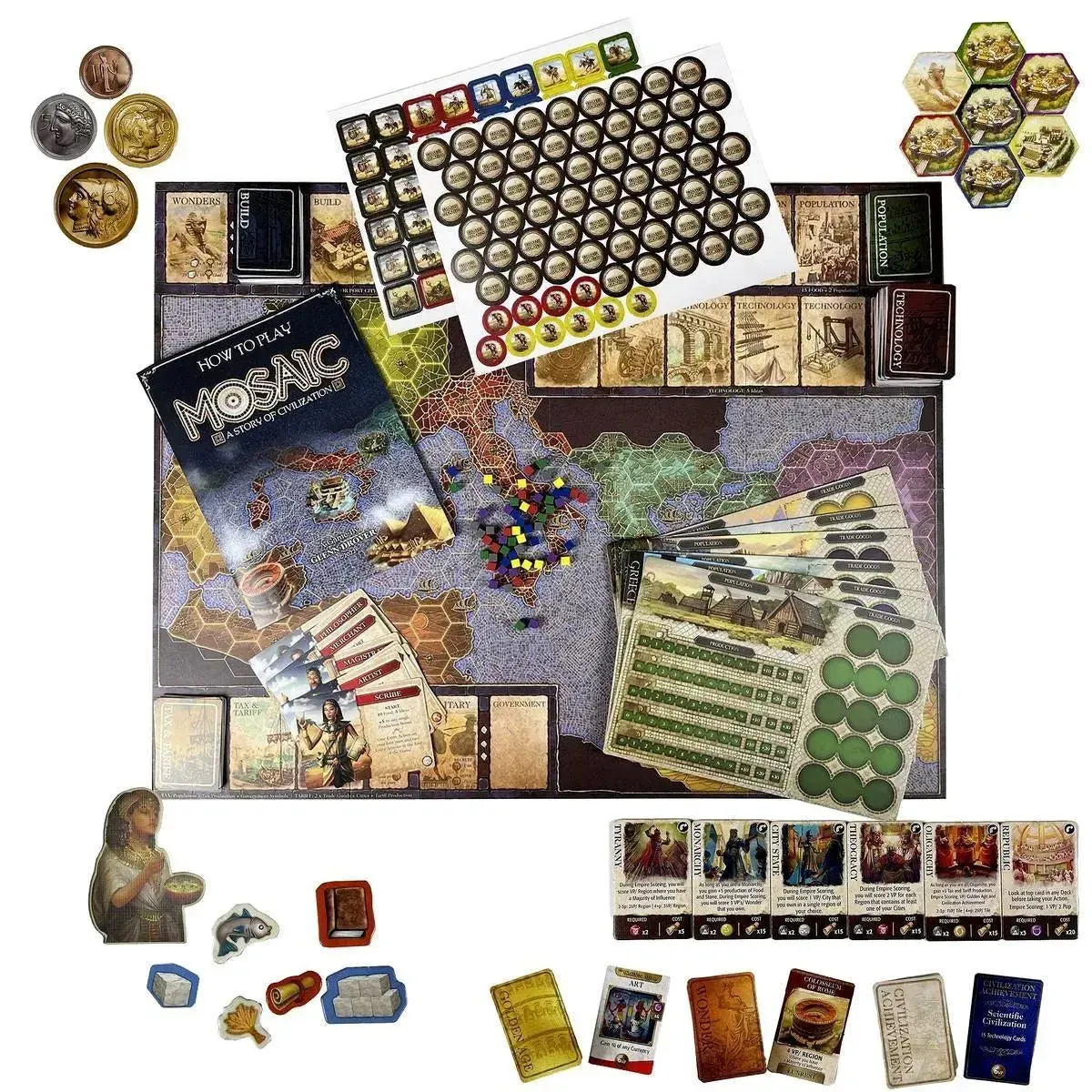 Mosaic: A Story of Civilization - Strategy Civilization Board Game for Family and Adults (2-6 Players, Age 14+) - University Games [Forbidden Games] - Image 4