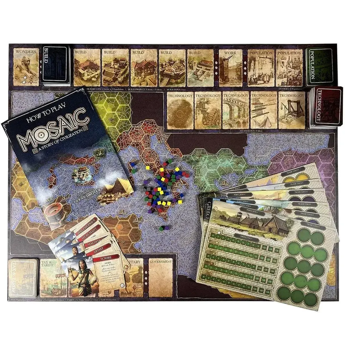 Mosaic: A Story of Civilization - Strategy Civilization Board Game for Family and Adults (2-6 Players, Age 14+) - University Games [Forbidden Games] - Image 5