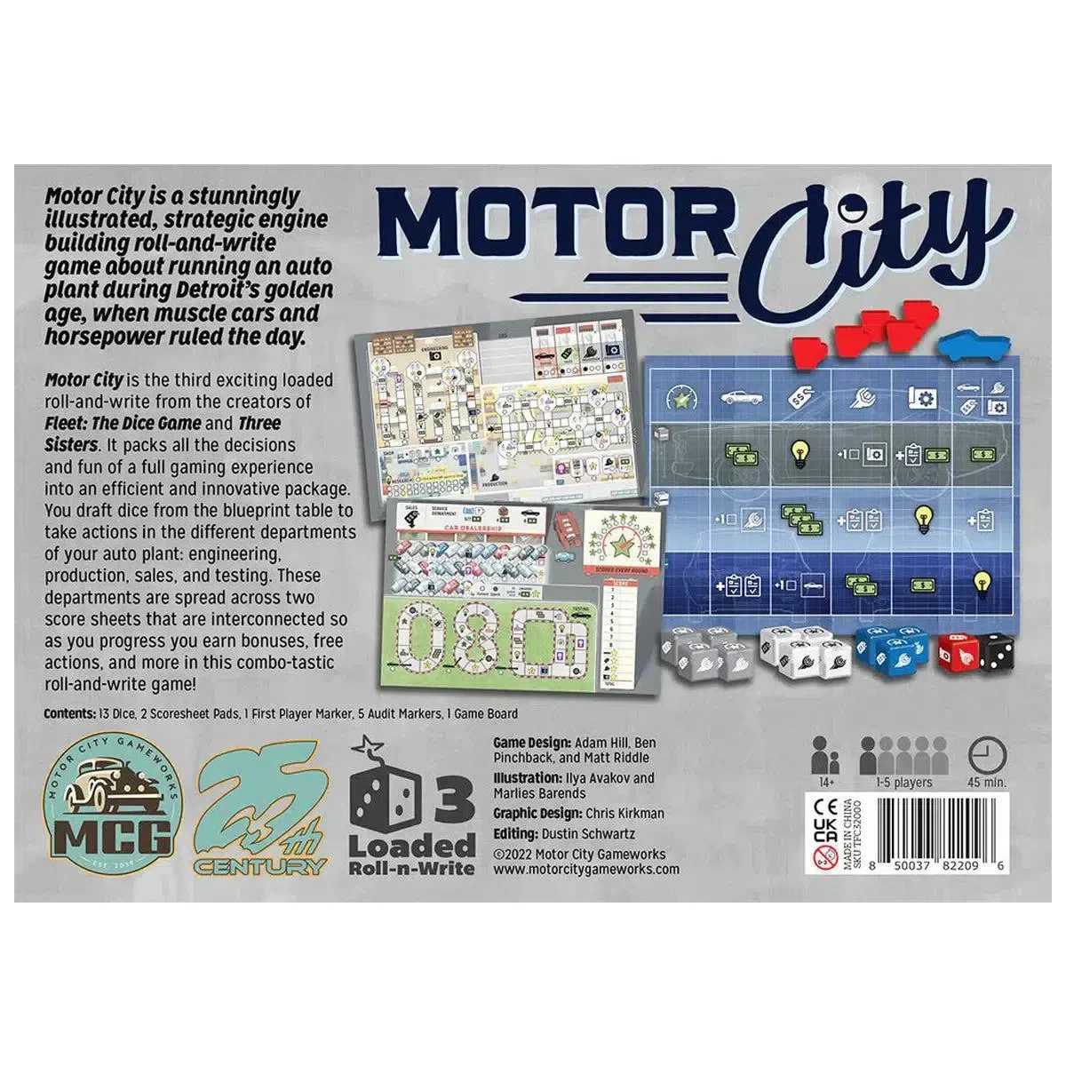 Motor City - Dice-Based Racing Board Game for Family, and Adults (1-5 Players, Ages 14+) - 25th Century Games - Image 3