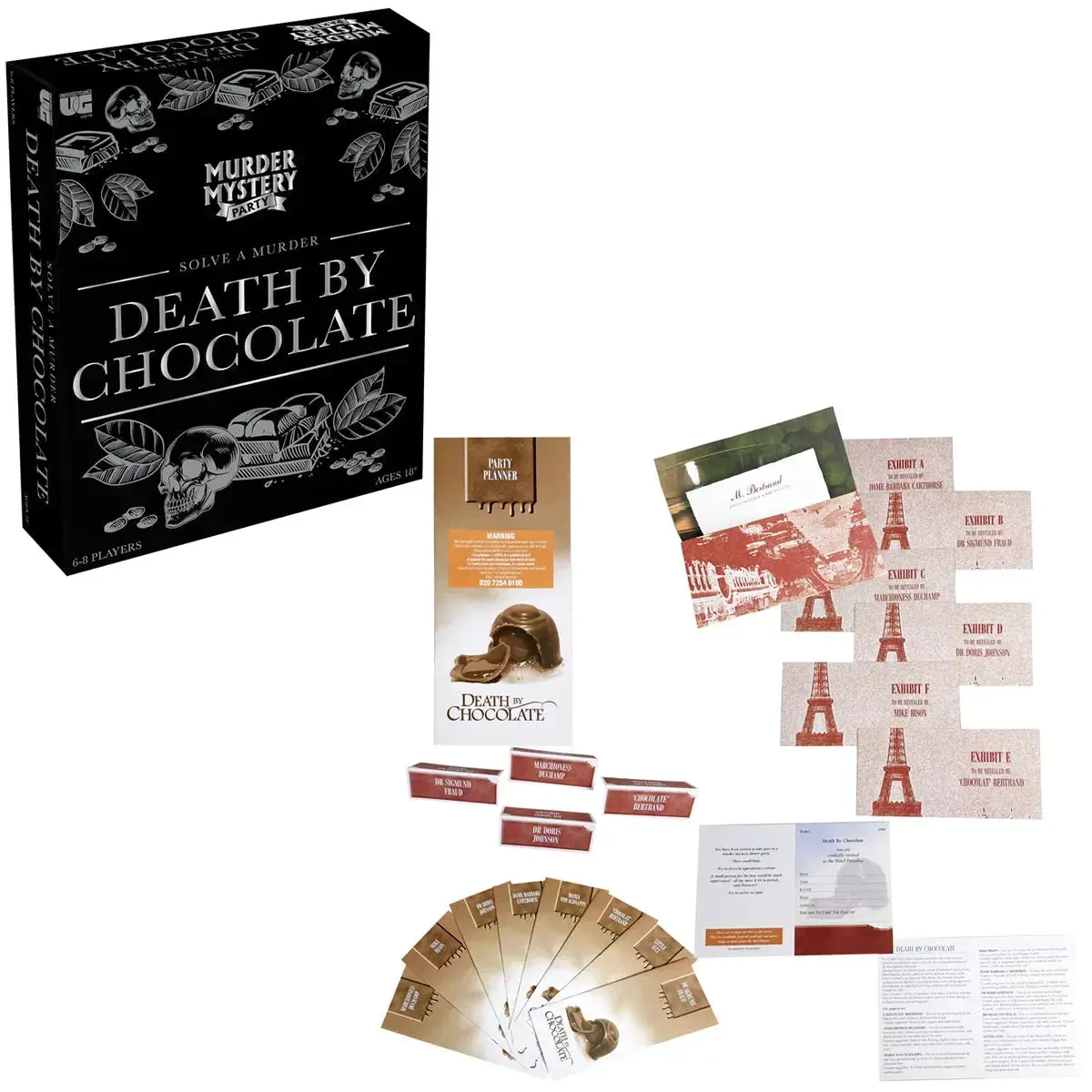 Murder Mystery Party: Death by Chocolate - Role-Playing Party Board Game for Adults (6-8 Players, Age 18+) - University Games - Image 2